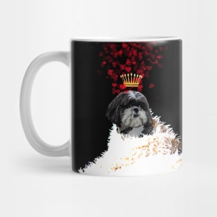 Shi Tzu with a crown of hearts, puppy love Mug